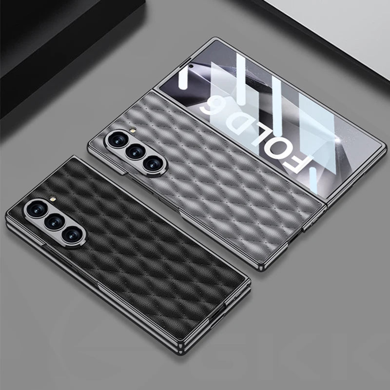 Luxury Plating Diamond Leather Case For Z Fold Series