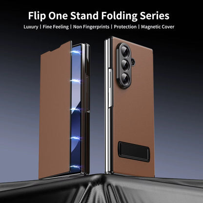 LuxEdge Fold 7,6,5,4– Ultra-Slim Leather Alloy Bracket Case
