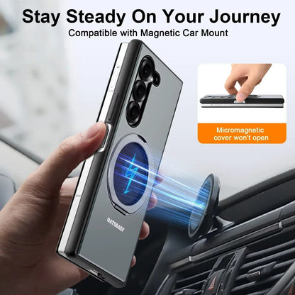 FlexSpin Z Fold – 360° Leather MagSafe Case with Kickstand & Ring