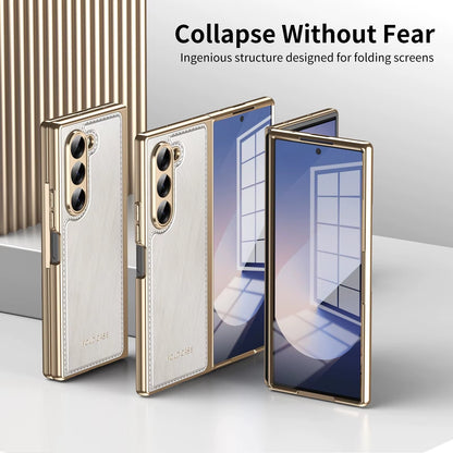 GoldFold Pro – Luxury Leather Z Fold Case with MagSafe & Hinge Protection