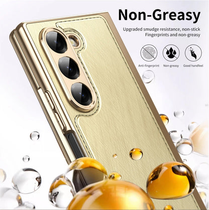 GoldFold Pro – Luxury Leather Z Fold Case with MagSafe & Hinge Protection