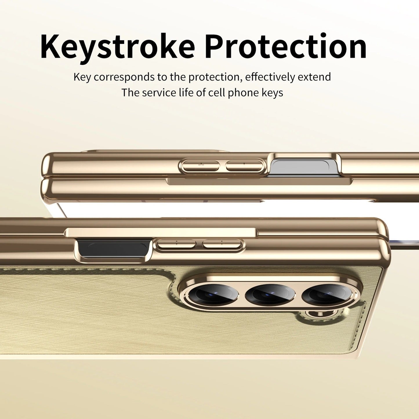 GoldFold Pro – Luxury Leather Z Fold Case with MagSafe & Hinge Protection