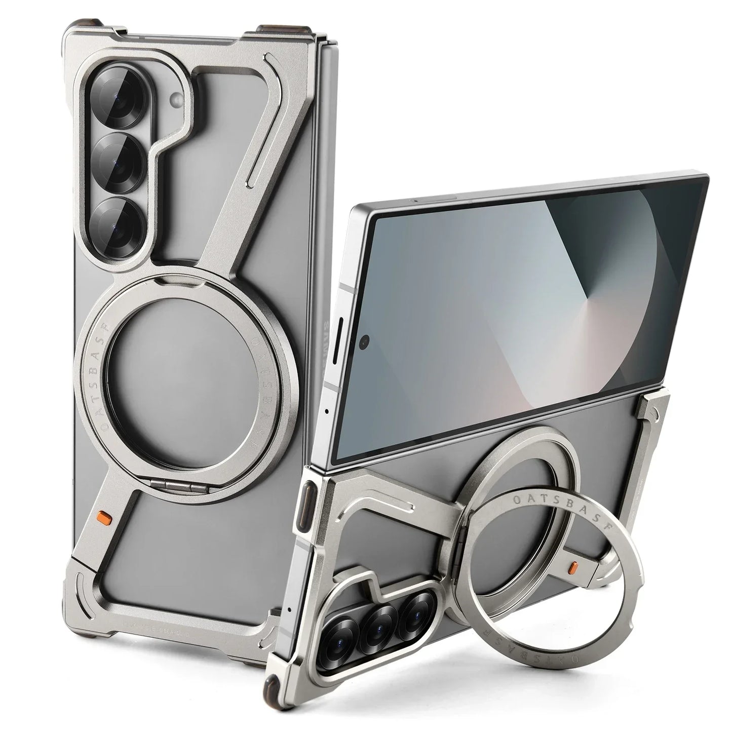Ultra-Slim Metal Bumper 360° Rotatable Stand & Magnetic Grip - Z Fold 6, 5