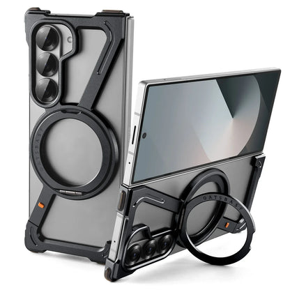 Ultra-Slim Metal Bumper 360° Rotatable Stand & Magnetic Grip - Z Fold 6, 5