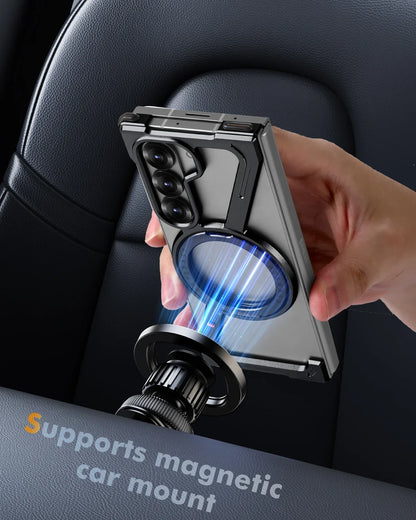 Ultra-Slim Metal Bumper 360° Rotatable Stand & Magnetic Grip - Z Fold 6, 5