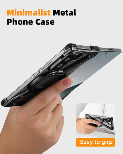 Ultra-Slim Metal Bumper 360° Rotatable Stand & Magnetic Grip - Z Fold 6, 5