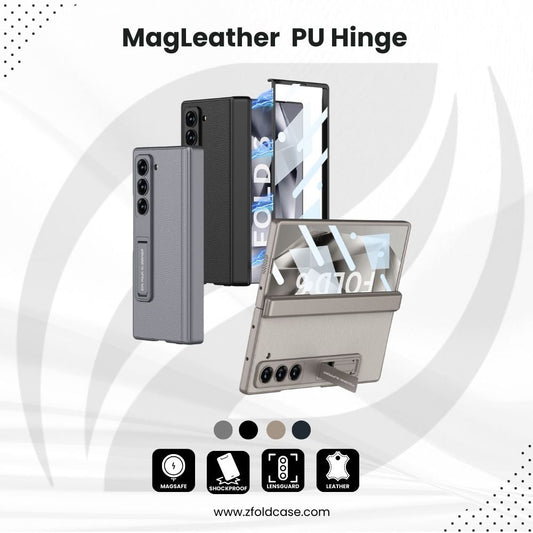 MagLeather Z Fold 6, 5 , 4 , 3 PU Hinge Case