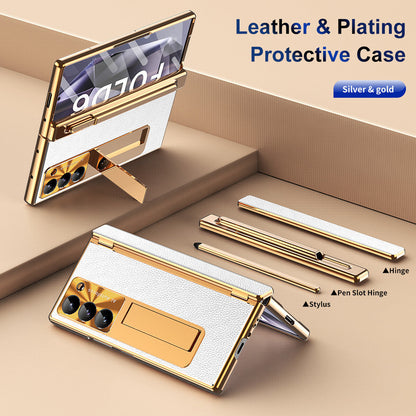 Prestige Z Fold 7, 6, 5, 4 Leather S Pen Bracket Case