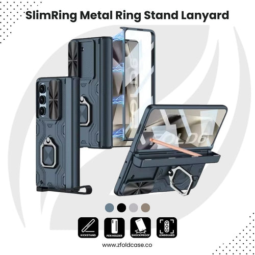 SlimRing Z Fold 6 Metal Ring Stand Lanyard Pen Case