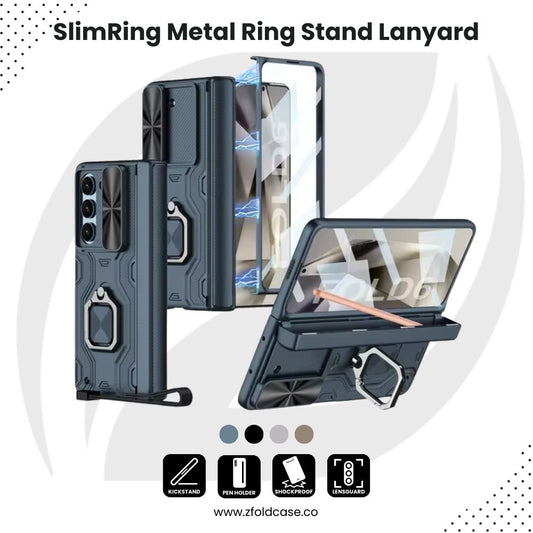 SlimRing Z Fold 6 Metal Ring Stand Lanyard Pen Case
