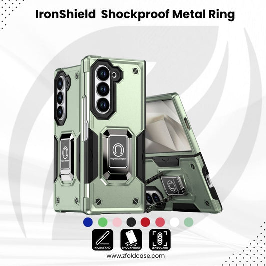 IronShield Z Fold 6, 5, 4 Shockproof Metal Ring Case