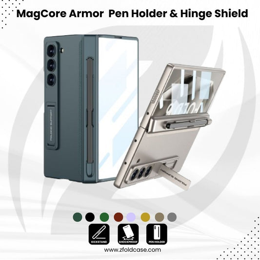 MagCore Armor  Z Fold 6,5,4,3 Pen Holder & Hinge Shield Case