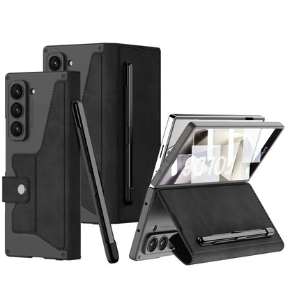 Luxury Flip Leather with Pen Holder for Z Fold Series