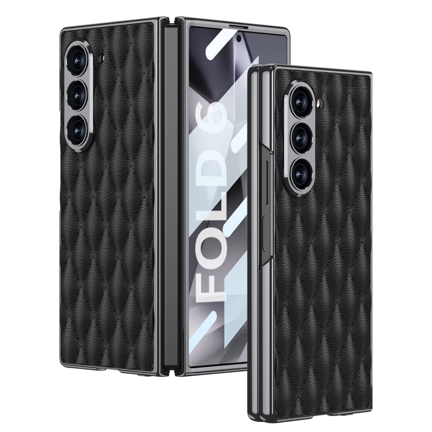 Luxury Plating Diamond Leather Case For Z Fold Series