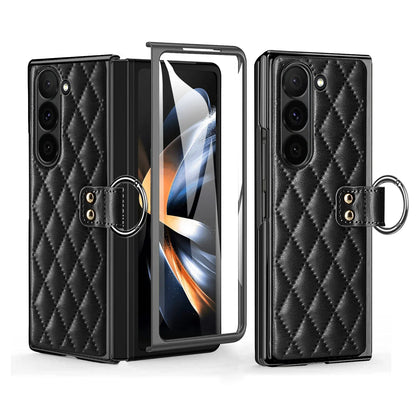 Luxury Fragrant Ring Leather Bracker For Z Fold Series