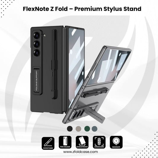 FlexNote Z Fold – Premium Stylus Stand Case