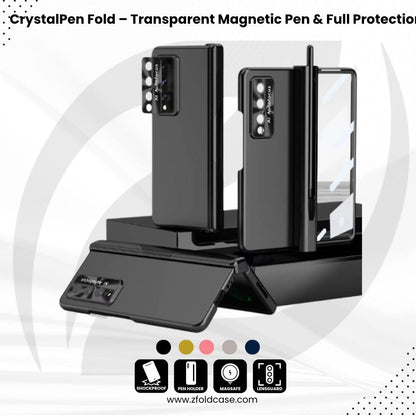 CrystalPen Fold – Transparent Magnetic Case with S Pen & Full Protection for Z Fold 6,5,4,3