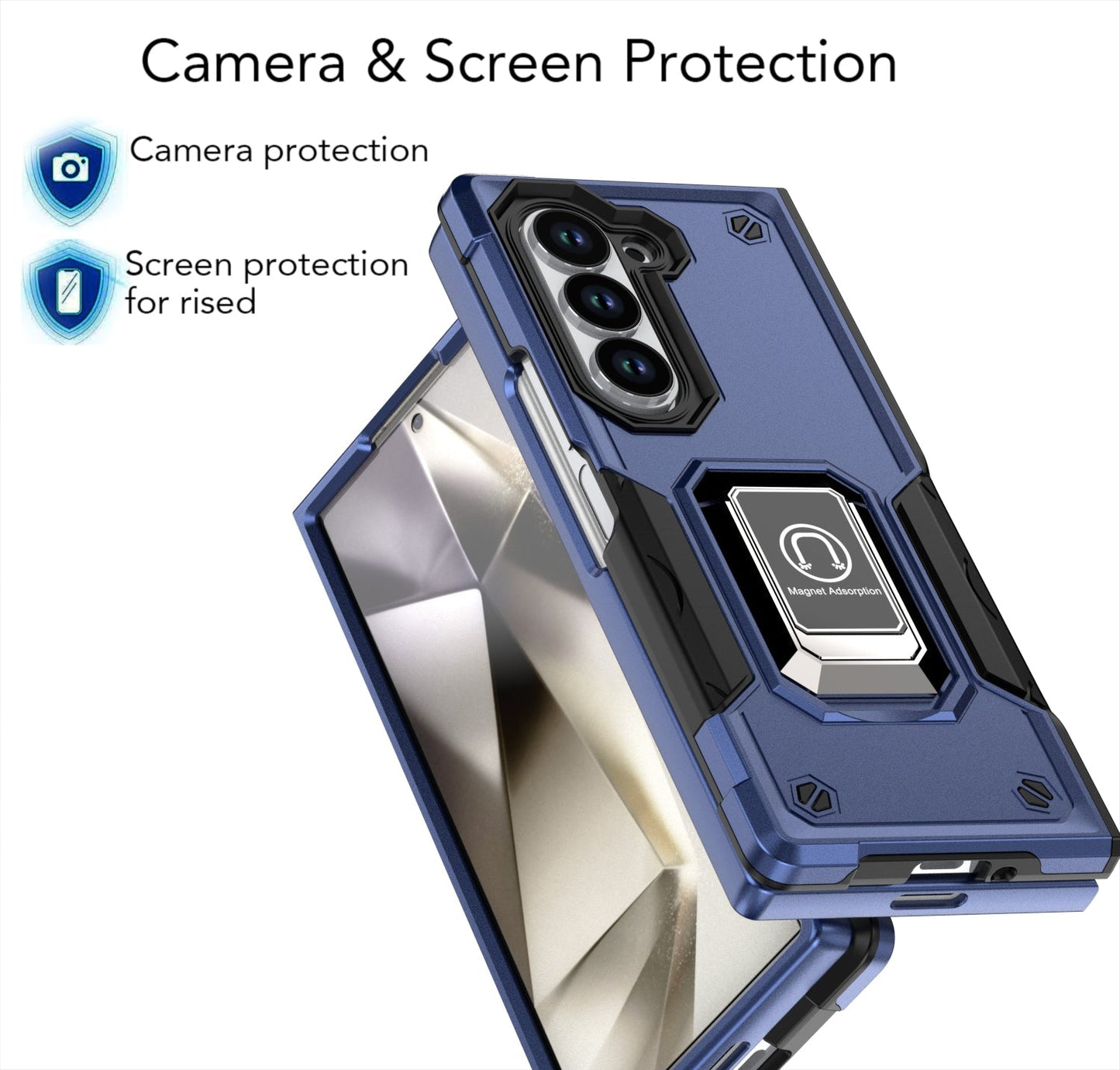 IronShield Z Fold 6, 5, 4 Shockproof Metal Ring Case
