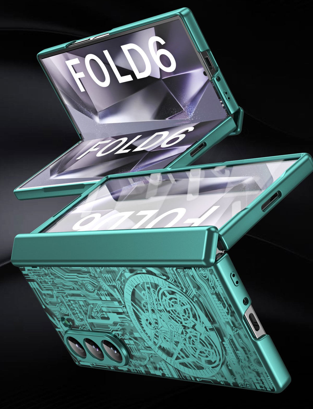 MechaClear Z Fold 6, 5, 4, 3 Electroplated Hinge Case