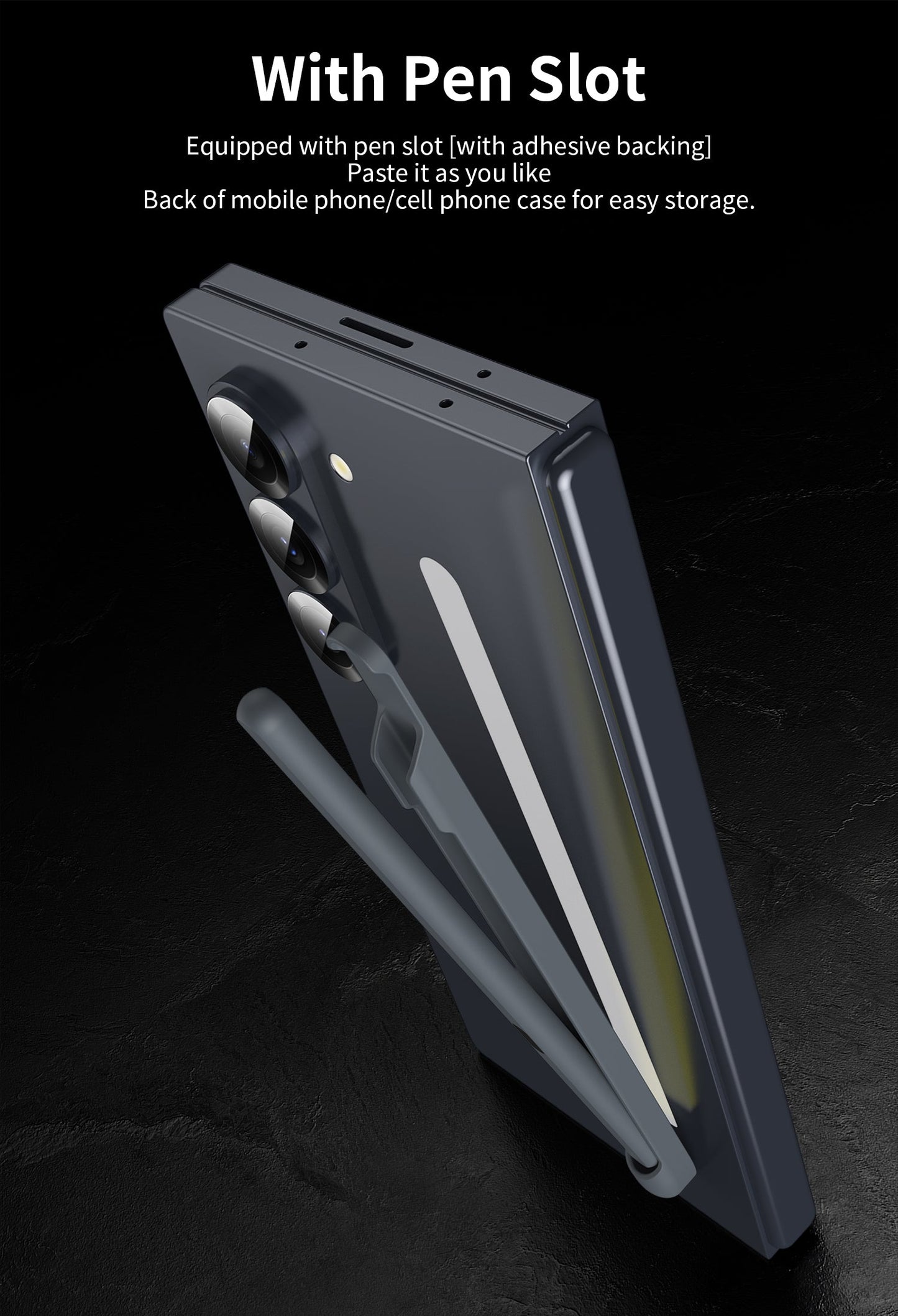 SlimTouch Electromagnetic S Pen with Adhesive Pen Slot for Z Fold 7/6/5/4