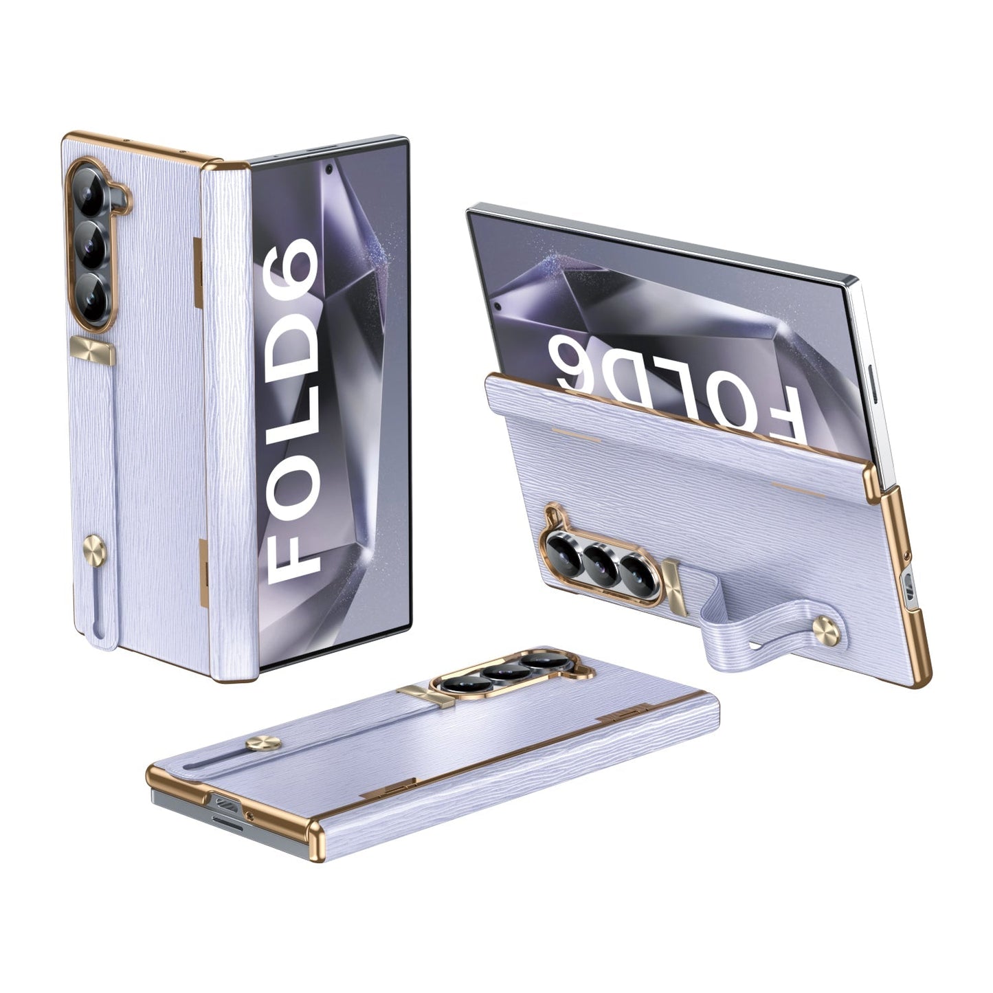 PortaLeather Z Fold 6, 5, 4 Kickstand Hinge Wristband Case