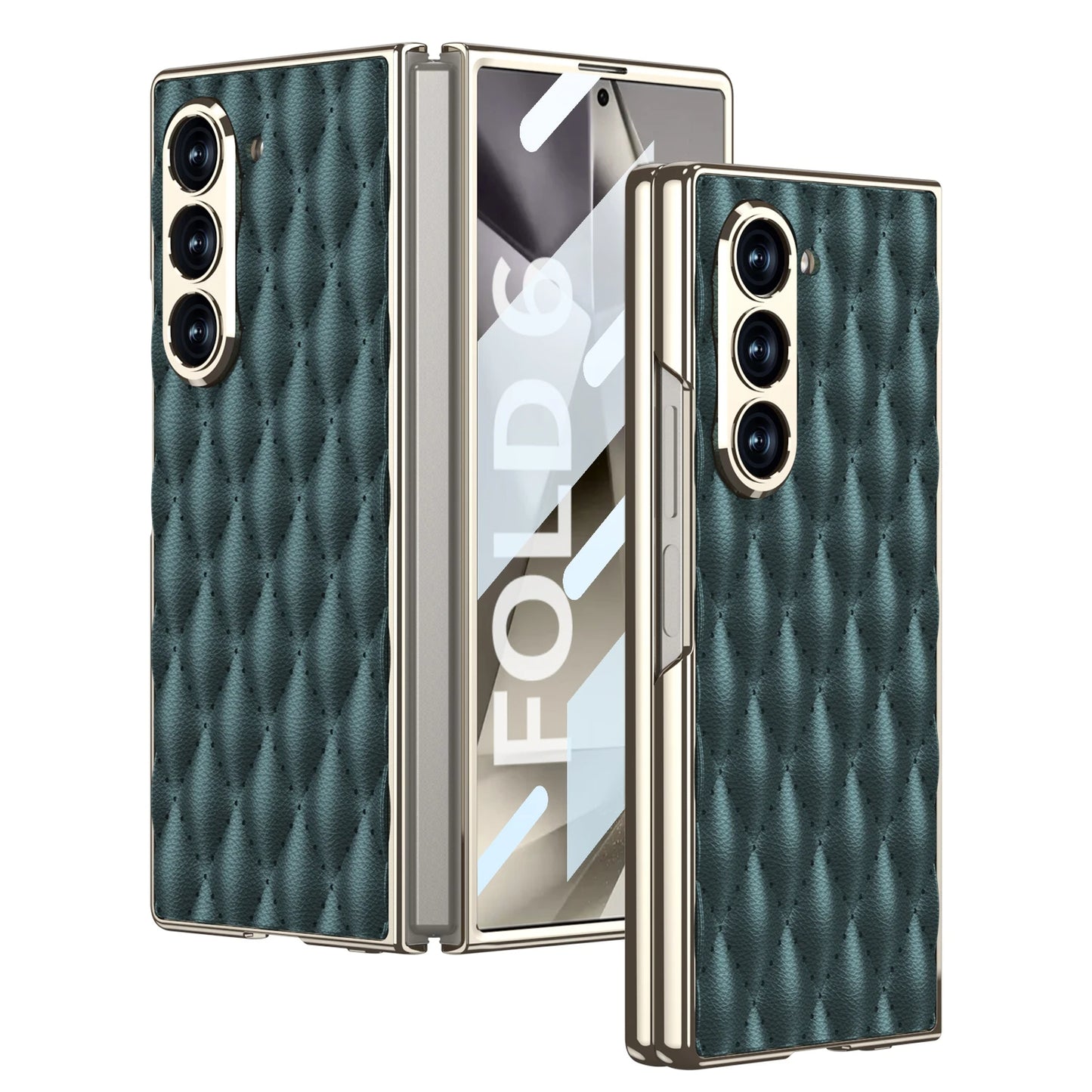 Luxury Plating Diamond Leather Case For Z Fold Series