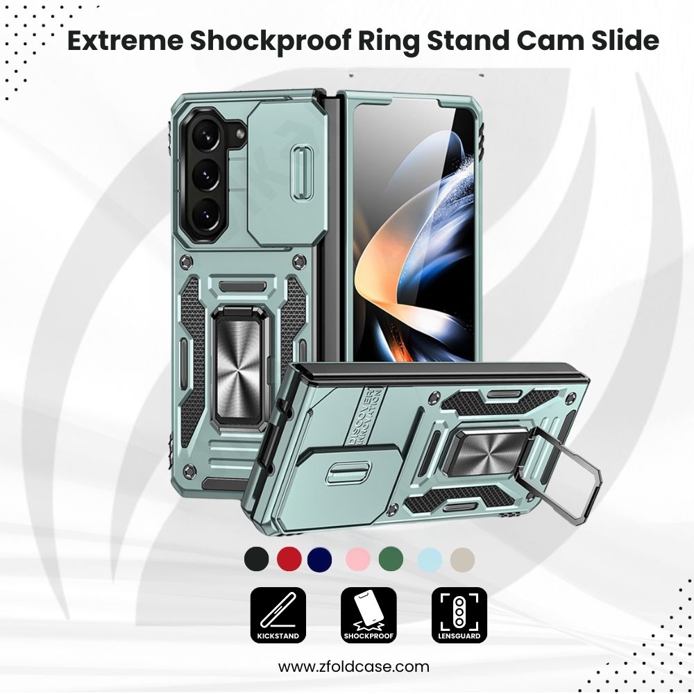Extreme Z Fold 6, 5, 4 Shockproof Ring Stand Cam Slide Case
