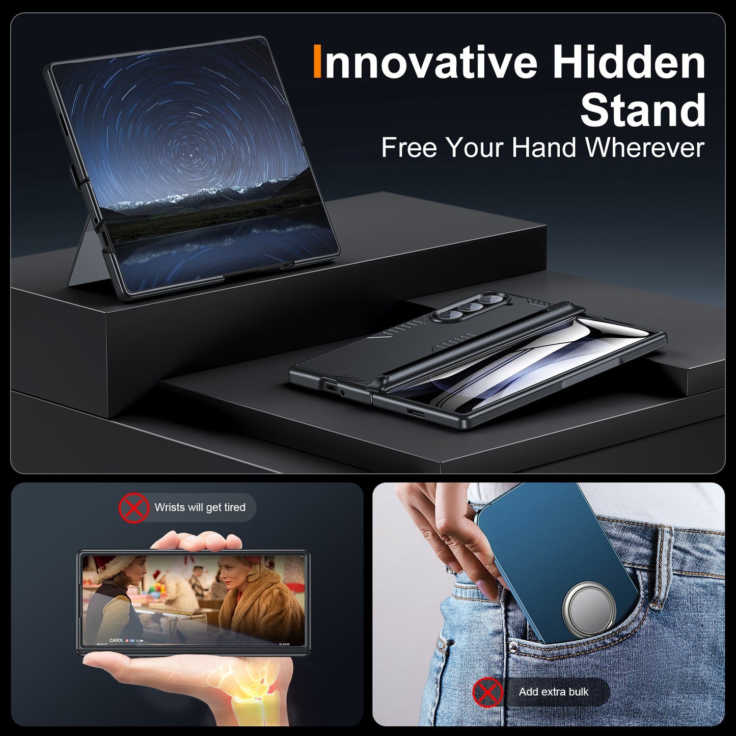 EcoGuard Z Fold 7, 6 & 5 Double Protection, Hidden Kickstand, MagSafe
