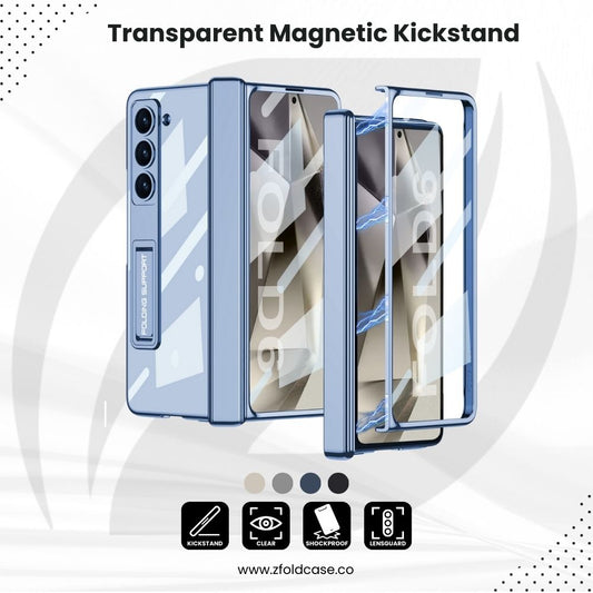 ShieldGuard Z Fold 6 Magnetic Kickstand Clear Case